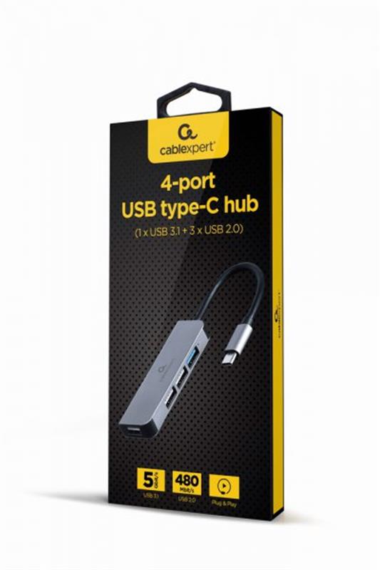 Концентратор USB Type-C Cablexpert 1хUSB3.0, 3хUSB2.0, металл, Grey (UHB-CM-U3P1U2P3-01) Концентратор USB Type-C Cablexpert 1хUSB3.0, 3хUSB2.0, металл, Grey (UHB-CM-U3P1U2P3-01)