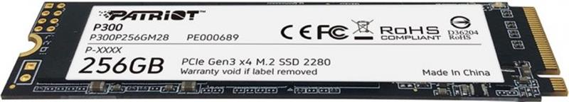Накопичувач SSD 256GB Patriot P300 M.2 2280 PCIe 3.0 x4 NVMe TLC (P300P256GM28) Накопичувач SSD 256GB Patriot P300 M.2 2280 PCIe 3.0 x4 NVMe TLC (P300P256GM28)