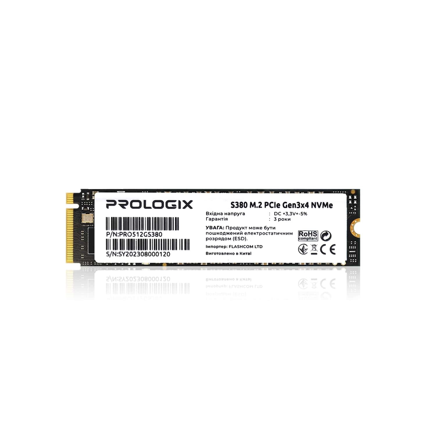 Накопичувач SSD 256GB Prologix S380 M.2 2280 PCIe 3.0 x4 NVMe TLC (PRO256GS380) Накопичувач SSD 256GB Prologix S380 M.2 2280 PCIe 3.0 x4 NVMe TLC (PRO256GS380)