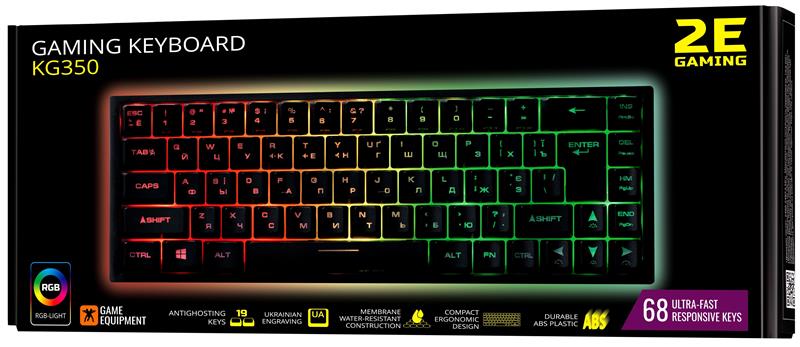 Клавіатура 2E Gaming KG350UBK RGB Ukr Black (2E-KG350UBK) Клавіатура 2E Gaming KG350UBK RGB Ukr Black (2E-KG350UBK)