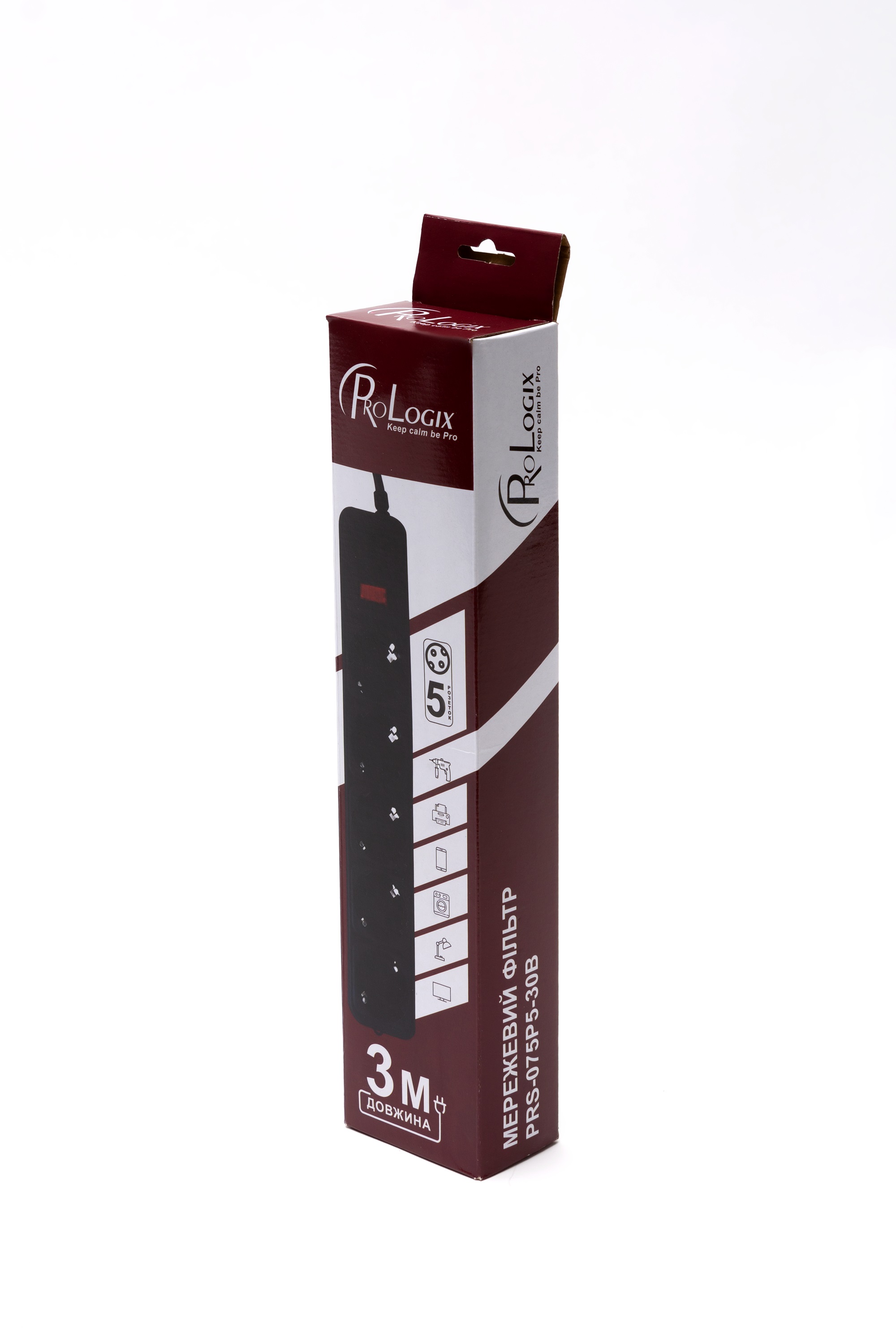 Мережевий фільтр ProLogix (PRS-075P5-30B) 0.75 мм, 5 розеток, 3 м, чорний Мережевий фільтр ProLogix (PRS-075P5-30B) 0.75 мм, 5 розеток, 3 м, чорний