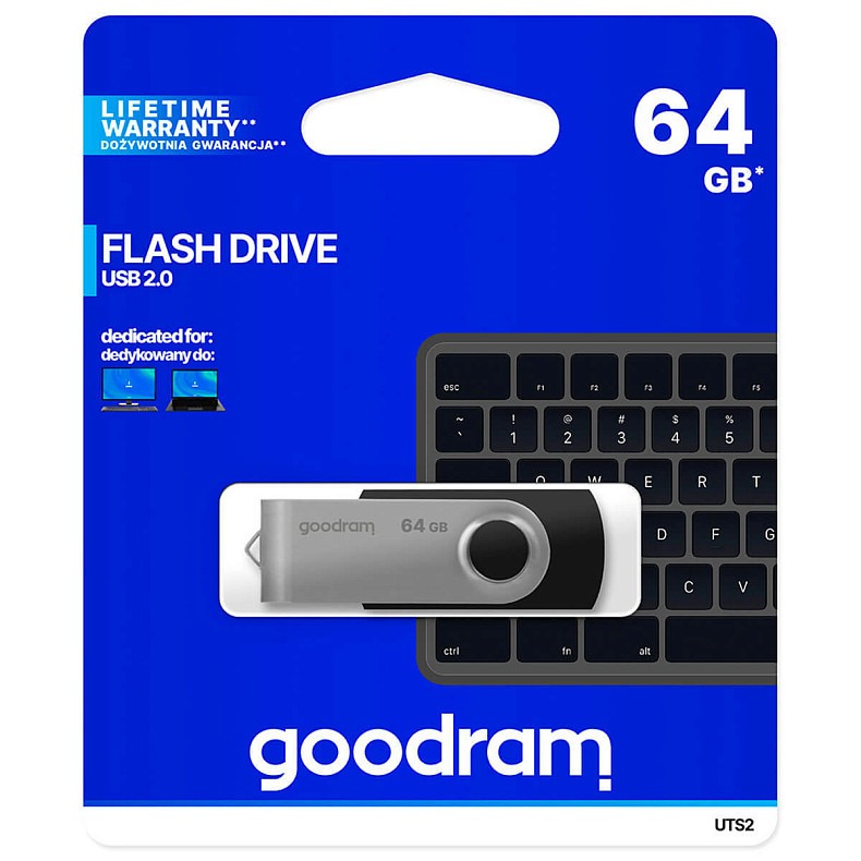 Флеш-накопичувач USB2.0 64GB Goodram UTS2 (Twister) Black (UTS2-0640K0R11) Флеш-накопичувач USB2.0 64GB Goodram UTS2 (Twister) Black (UTS2-0640K0R11)