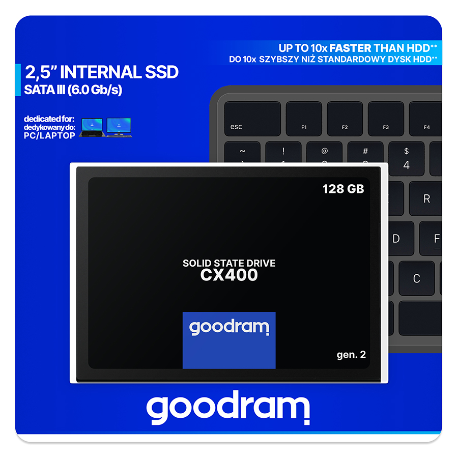 Накопичувач SSD 128GB GOODRAM CX400 Gen.2 2.5 Накопичувач SSD 128GB GOODRAM CX400 Gen.2 2.5