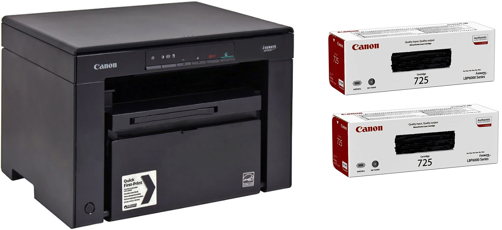 Багатофункціональний пристрій А4 ч/б Canon i-Sensys MF3010 + картриджи 2xCRG725 (5252B034AA) Багатофункціональний пристрій А4 ч/б Canon i-Sensys MF3010 + картриджи 2xCRG725 (5252B034AA)