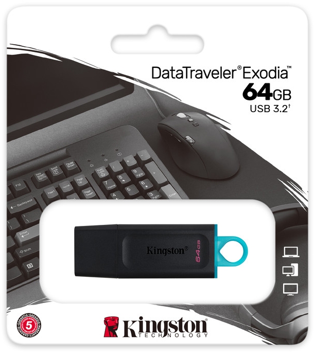Флеш-накопичувач USB 3.2 64GB Kingston DataTraveler Exodia Black/Teal (DTX/64GB) Флеш-накопичувач USB 3.2 64GB Kingston DataTraveler Exodia Black/Teal (DTX/64GB)