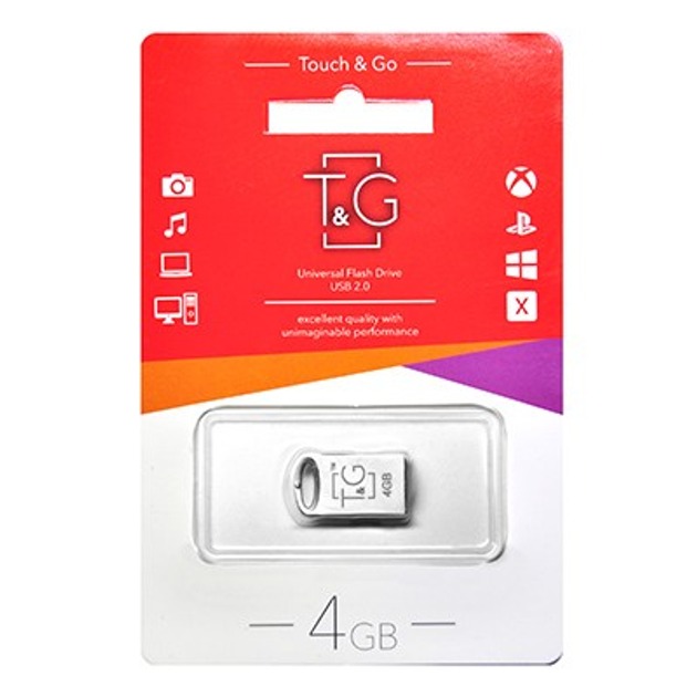 Флеш-накопичувач USB 4GB T&G 105 Metal Series Silver (TG105-4G) Флеш-накопичувач USB 4GB T&G 105 Metal Series Silver (TG105-4G)