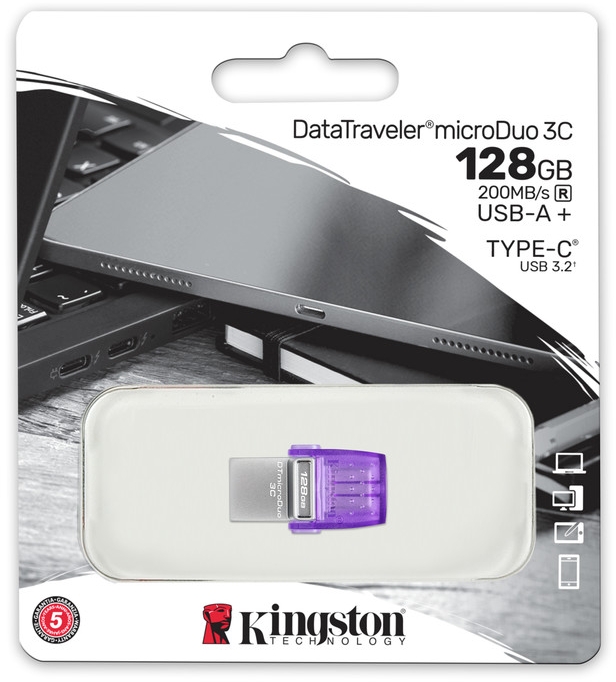 Флеш-накопичувач USB3.2 128GB Type-C Kingston DataTraveler microDuo 3C (DTDUO3CG3/128GB) Флеш-накопичувач USB3.2 128GB Type-C Kingston DataTraveler microDuo 3C (DTDUO3CG3/128GB)
