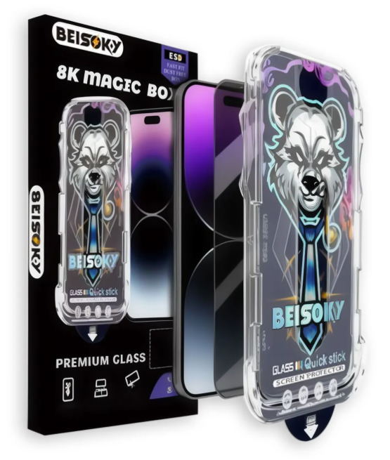 Захисне скло BEISOKY Magic Box ESD Apple iPhone 16 Pro Full Glue black Захисне скло BEISOKY Magic Box ESD Apple iPhone 16 Pro Full Glue black