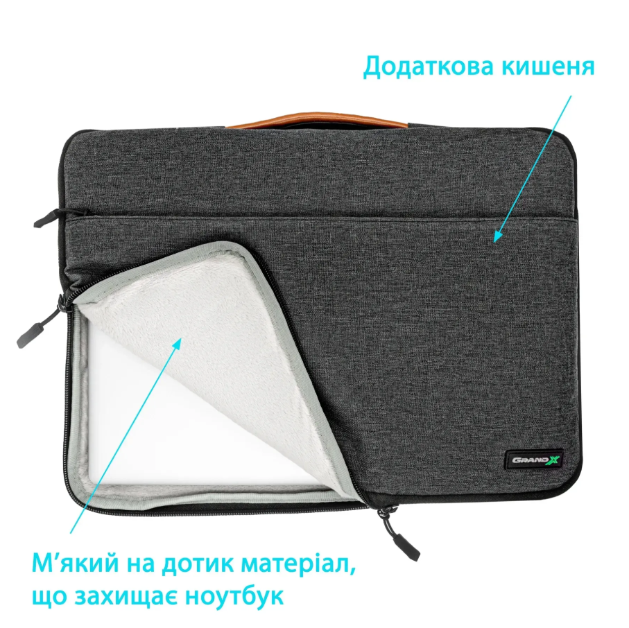 Чохол-сумка для ноутбука Grand-X SLX-15D 15.6'' Dark Grey Чохол-сумка для ноутбука Grand-X SLX-15D 15.6'' Dark Grey