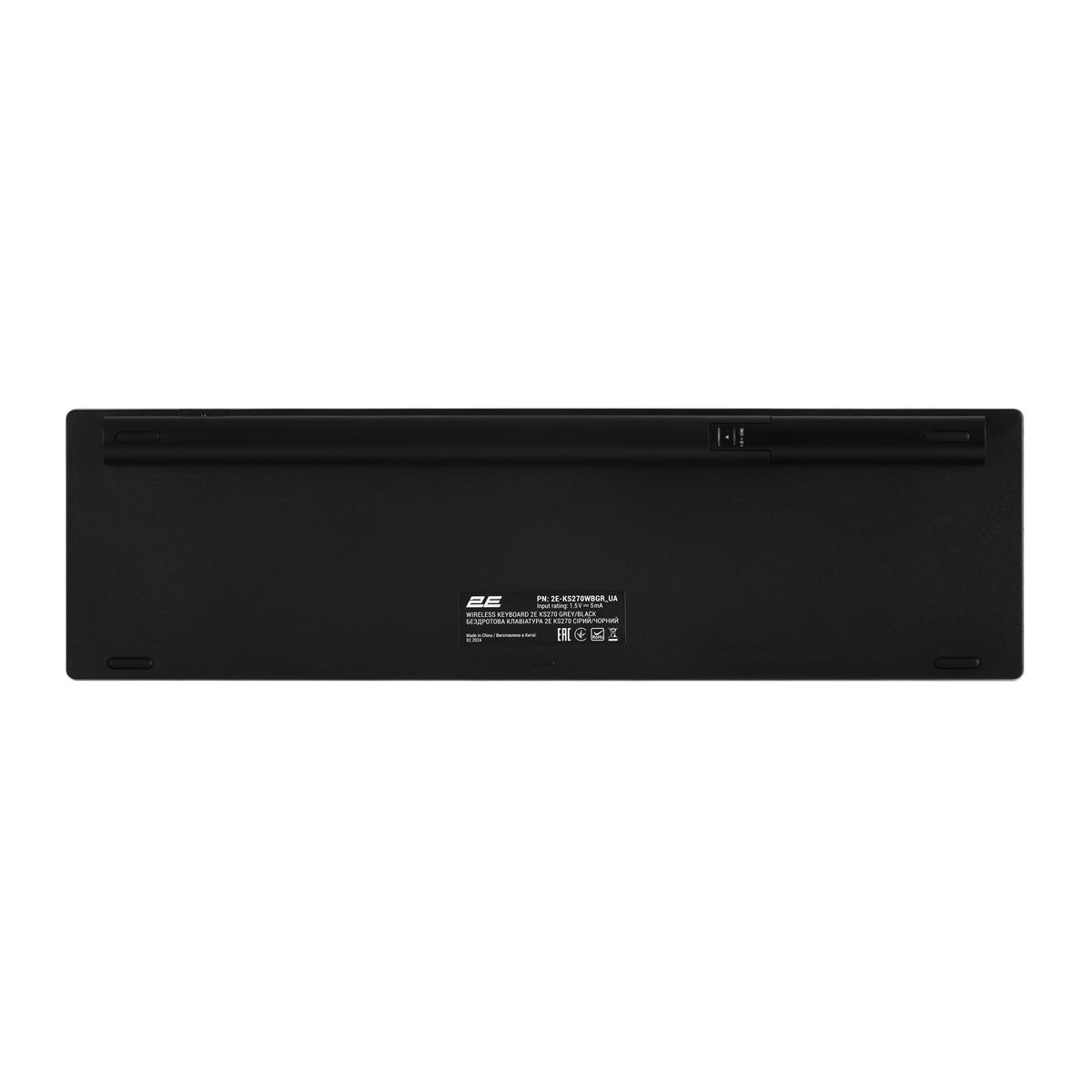 Клавіатура бездротова 2E KS270 WL/BT EN/UKR Grey/Black (2E-KS270WBGR_UA) Клавіатура бездротова 2E KS270 WL/BT EN/UKR Grey/Black (2E-KS270WBGR_UA)