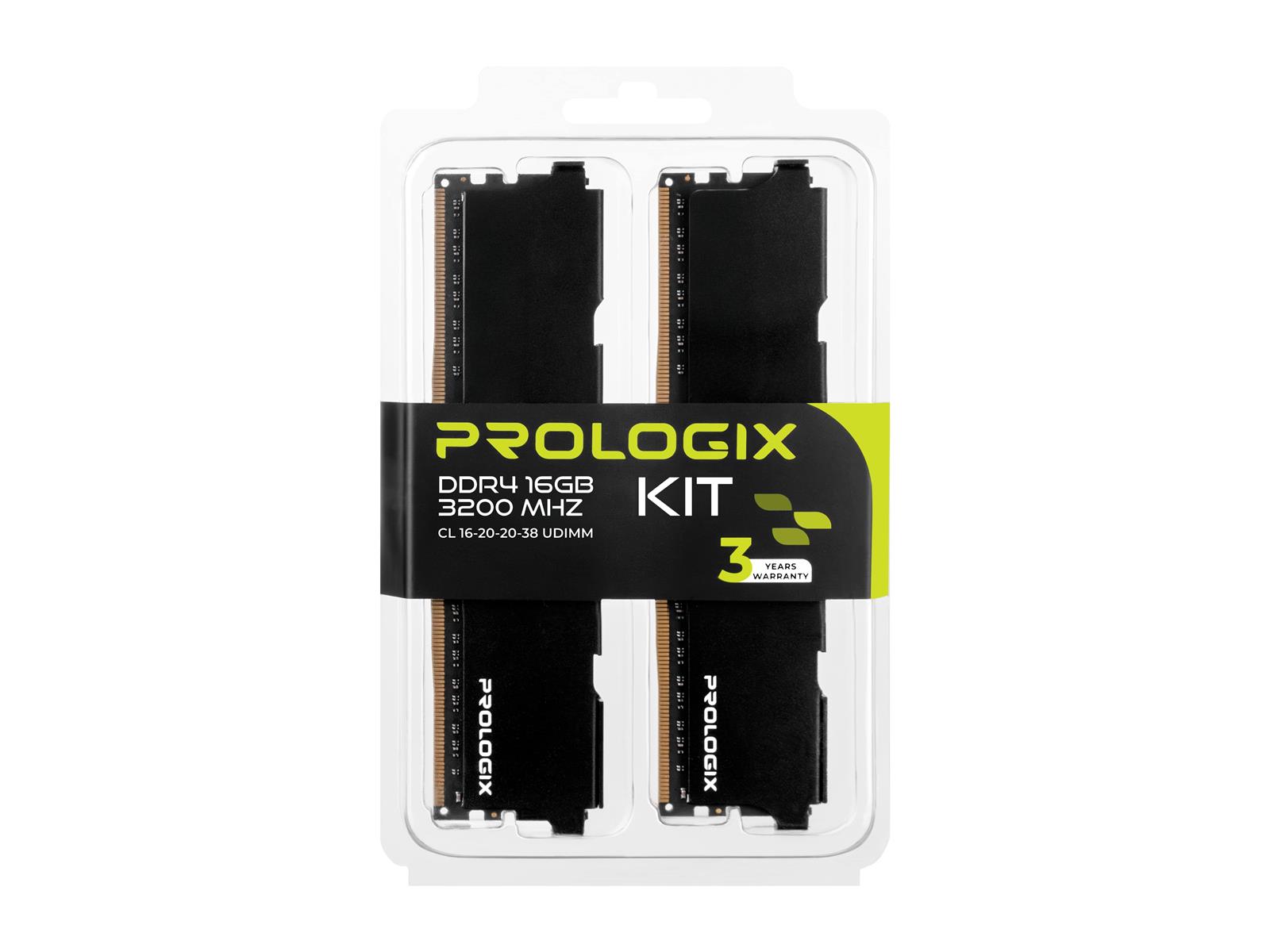 Модуль пам`ятi DDR4 2x8GB/3200 Prologix Black (PRO16GB3200B4K) Модуль пам`ятi DDR4 2x8GB/3200 Prologix Black (PRO16GB3200B4K)