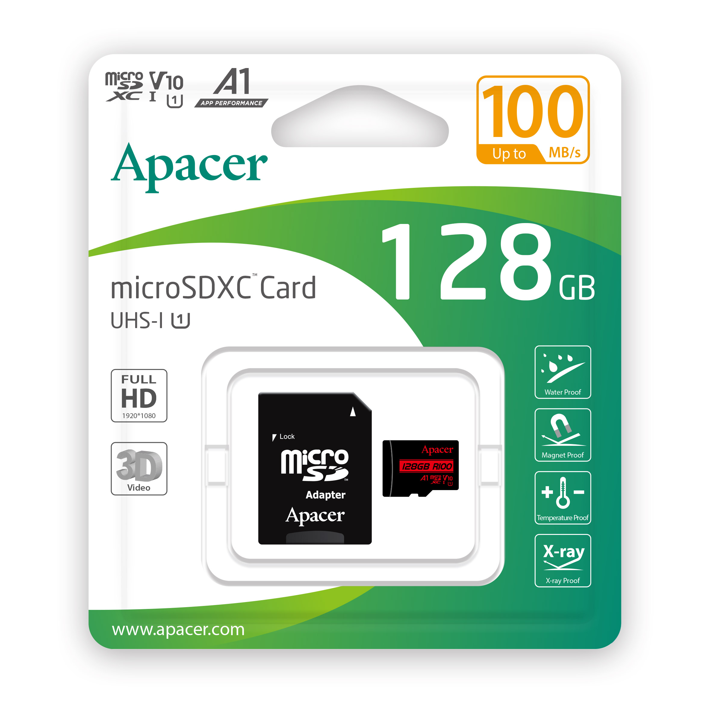 Карта пам`ятi MicroSDHC 128GB UHS-I Class 10 Apacer + SD adapter (AP128GMCSX10UB-R) Карта пам`ятi MicroSDHC 128GB UHS-I Class 10 Apacer + SD adapter (AP128GMCSX10UB-R)