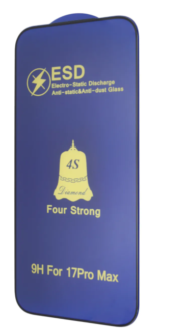 Захисне скло 4S ESD Antistatic для Apple iPhone 17 Pro Max Full Glue black Захисне скло 4S ESD Antistatic для Apple iPhone 17 Pro Max Full Glue black