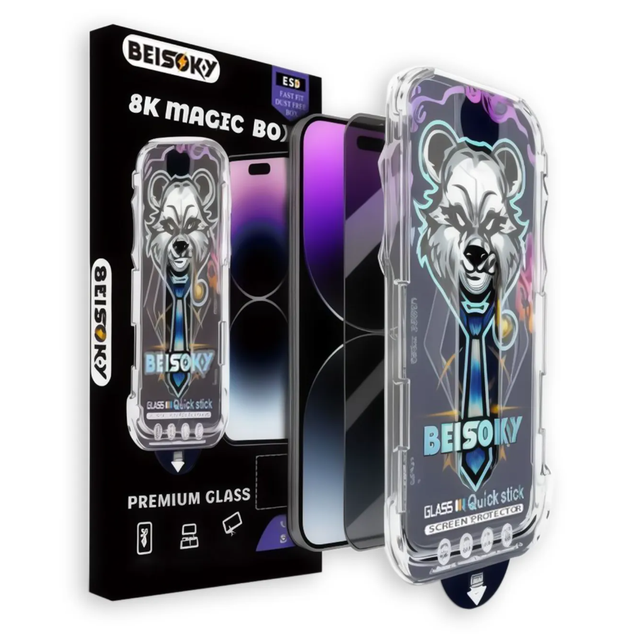 Захисне скло BEISOKY Magic Box ESD Apple iPhone 13, 13 Pro, 14, 16e Full Glue black